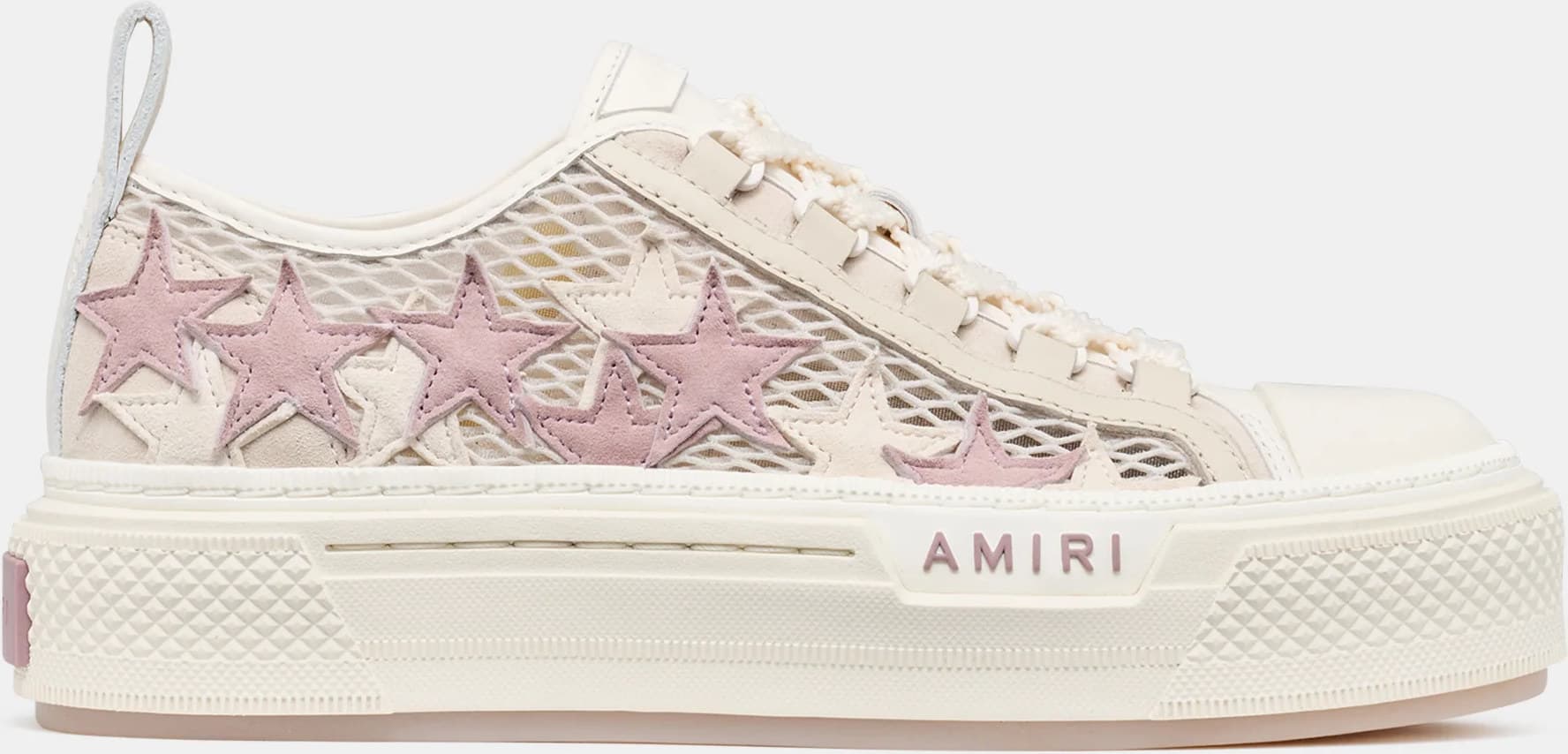 Amiri Mesh Stars Court Low (Damen) — Alabaster