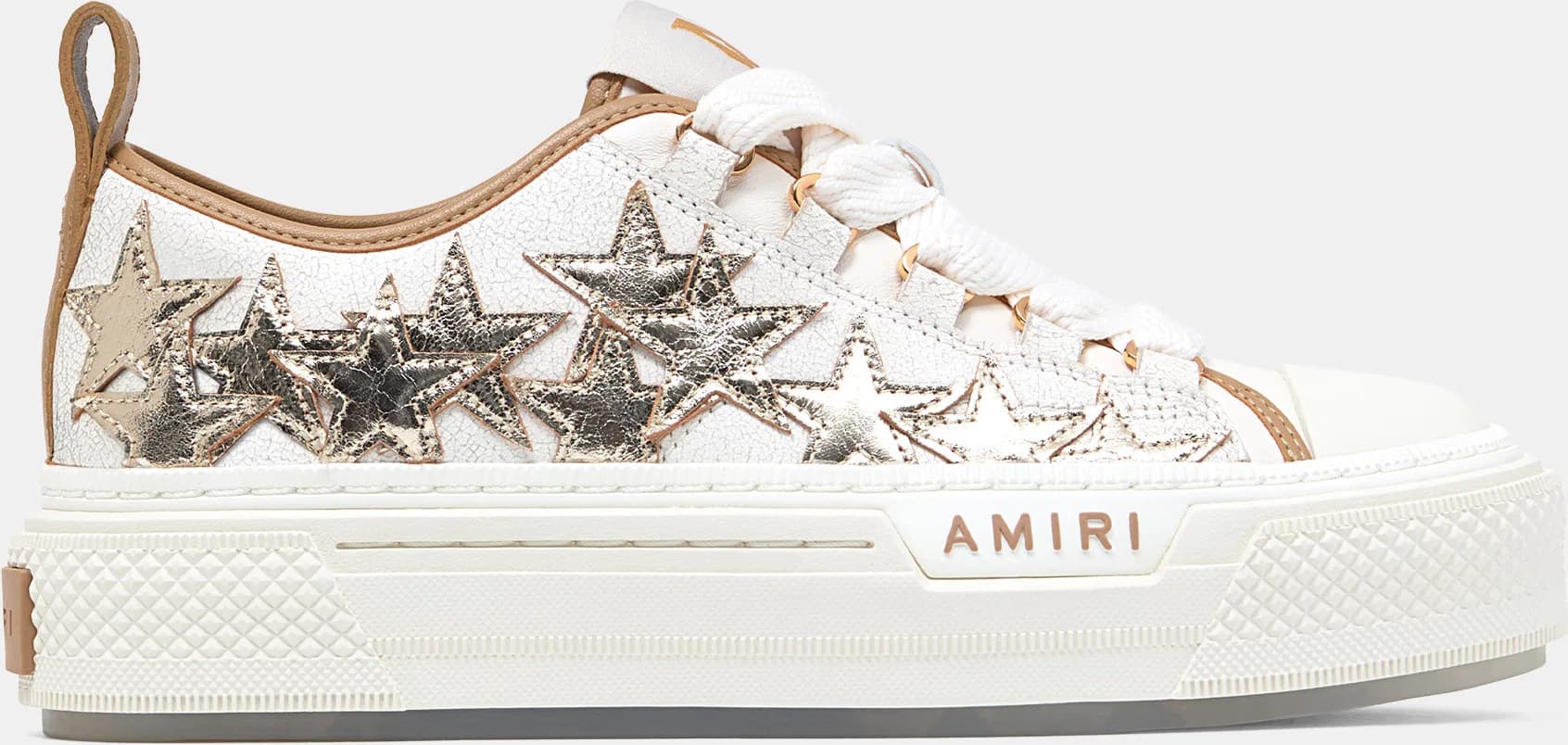 Amiri Metallic Stars Court Low (Damen) — Dark Brown
