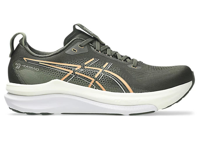 Asics Gel-Kayano 33 — Vintage Khaki Bright Sunstone