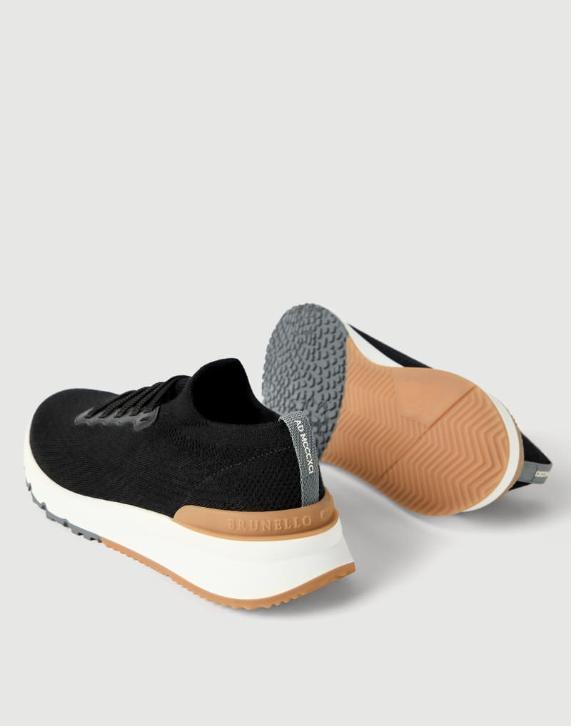 Brunello Cucinelli Sneakers aus Baumwolle und Kalbsleder — Black