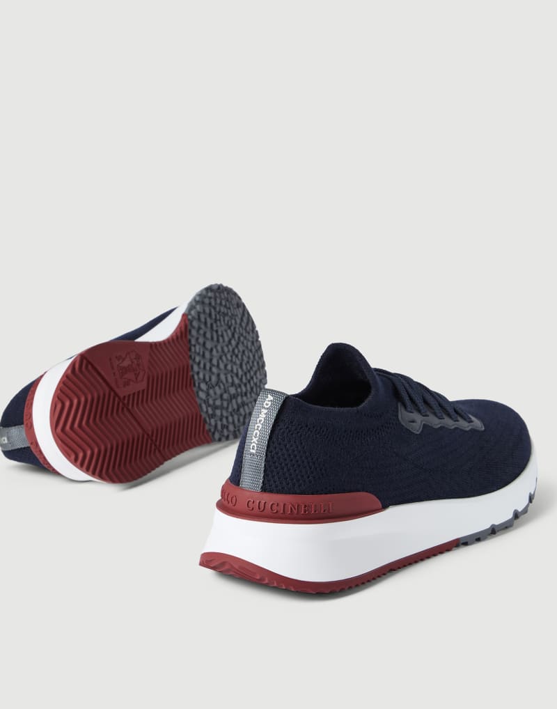 Brunello Cucinelli Sneakers aus Baumwolle und Kalbsleder — Blue