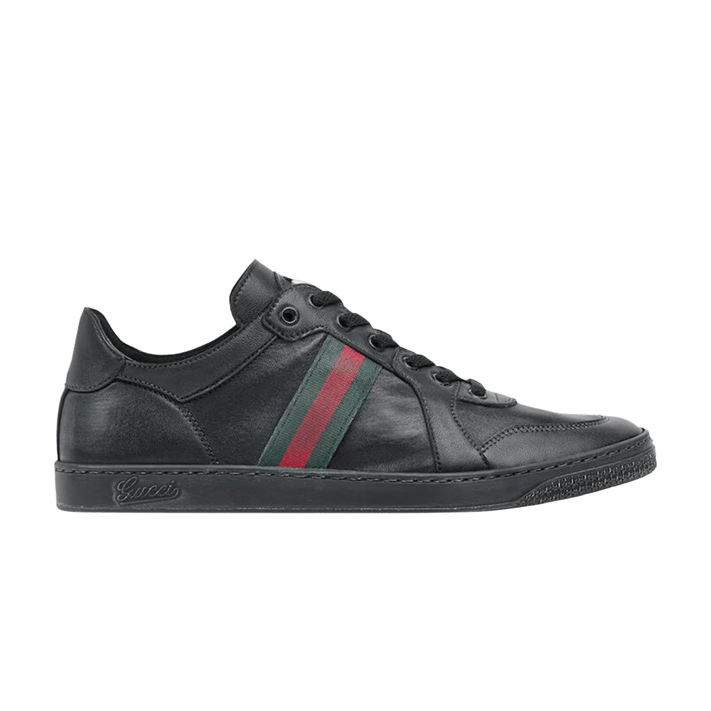Gucci Stretch Low-Top Sneaker — Schwarz Leder