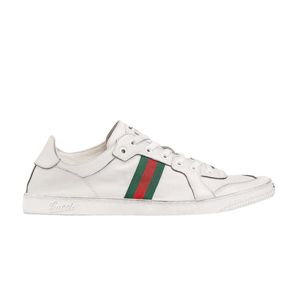 Gucci Stretch Low-Top Sneaker — Weiss Leder