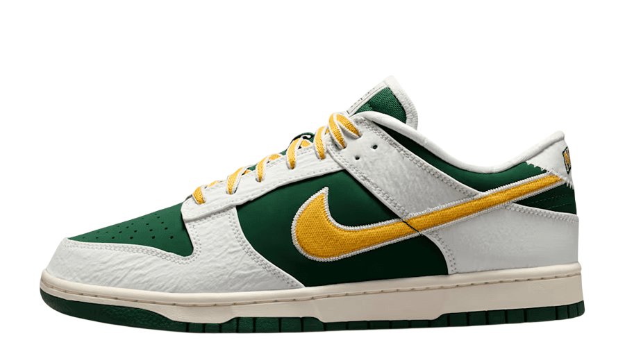 Nike Dunk Low Retro — Varsity Jacket Sail Fir University Gold