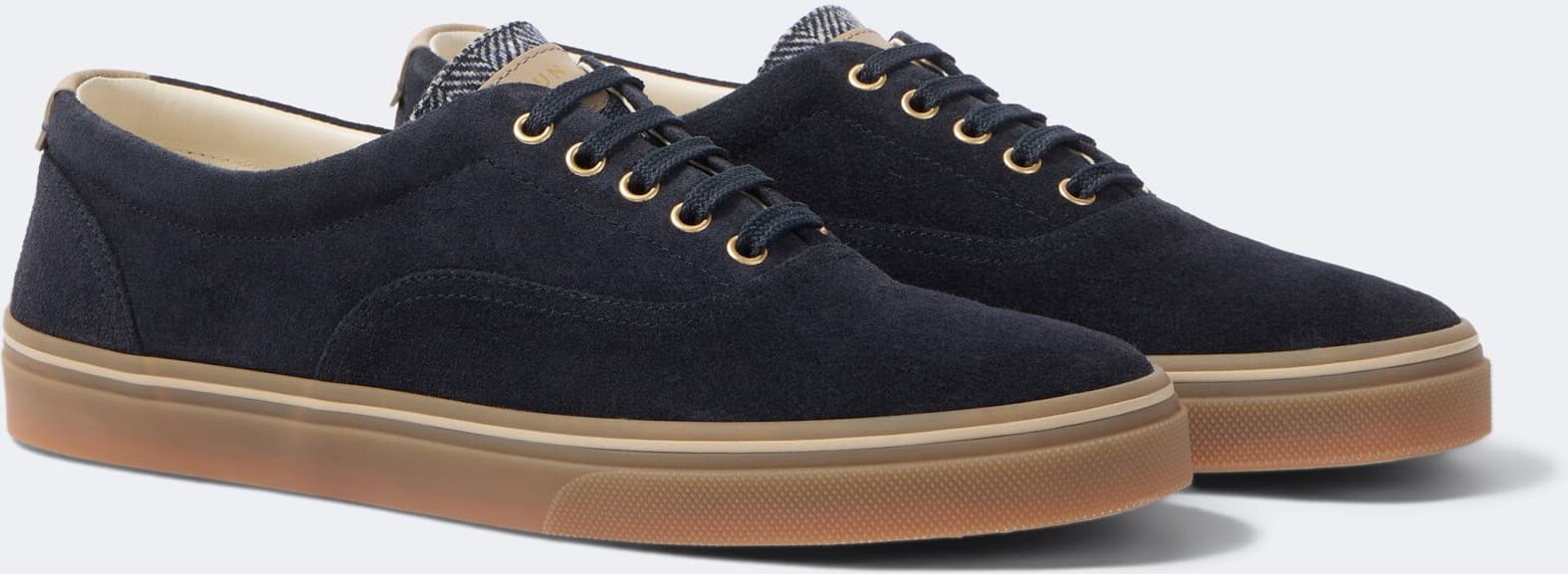 Brunello Cucinelli Deck-Sneaker aus Veloursleder — Navy