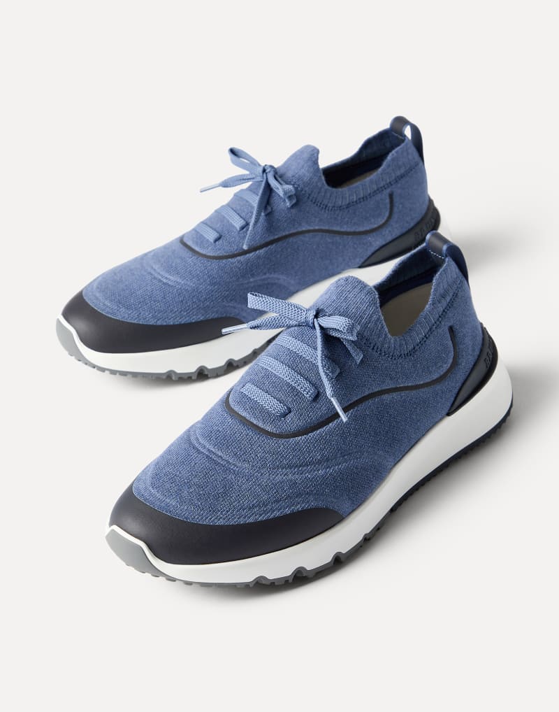 Brunello Cucinelli Sneakers aus Strick — Blue
