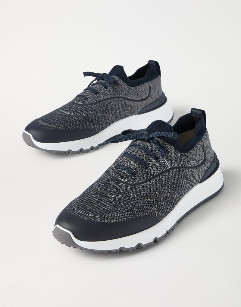 Brunello Cucinelli Sneakers aus Strick — Navy Blue