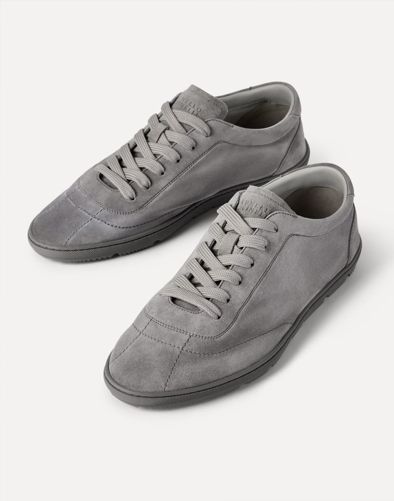 Brunello Cucinelli Sneakers aus Veloursleder — Grey