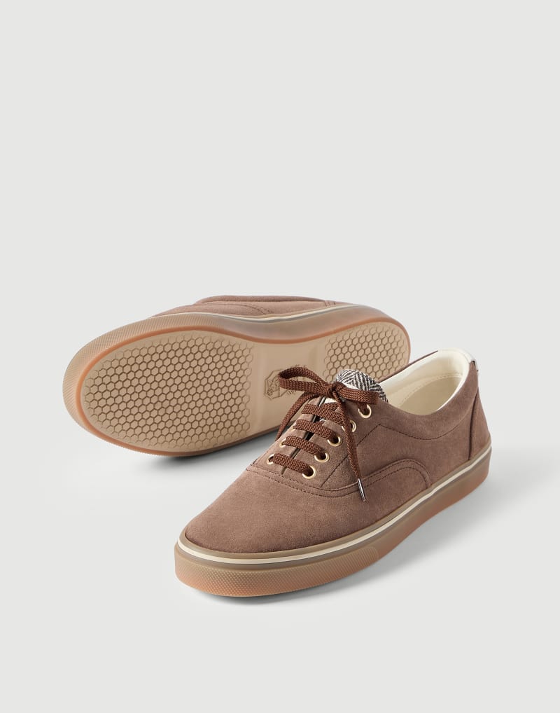 Brunello Cucinelli Sneakers aus Veloursleder — Mud