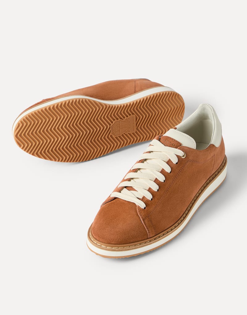 Brunello Cucinelli Sneakers aus Veloursleder — Rust