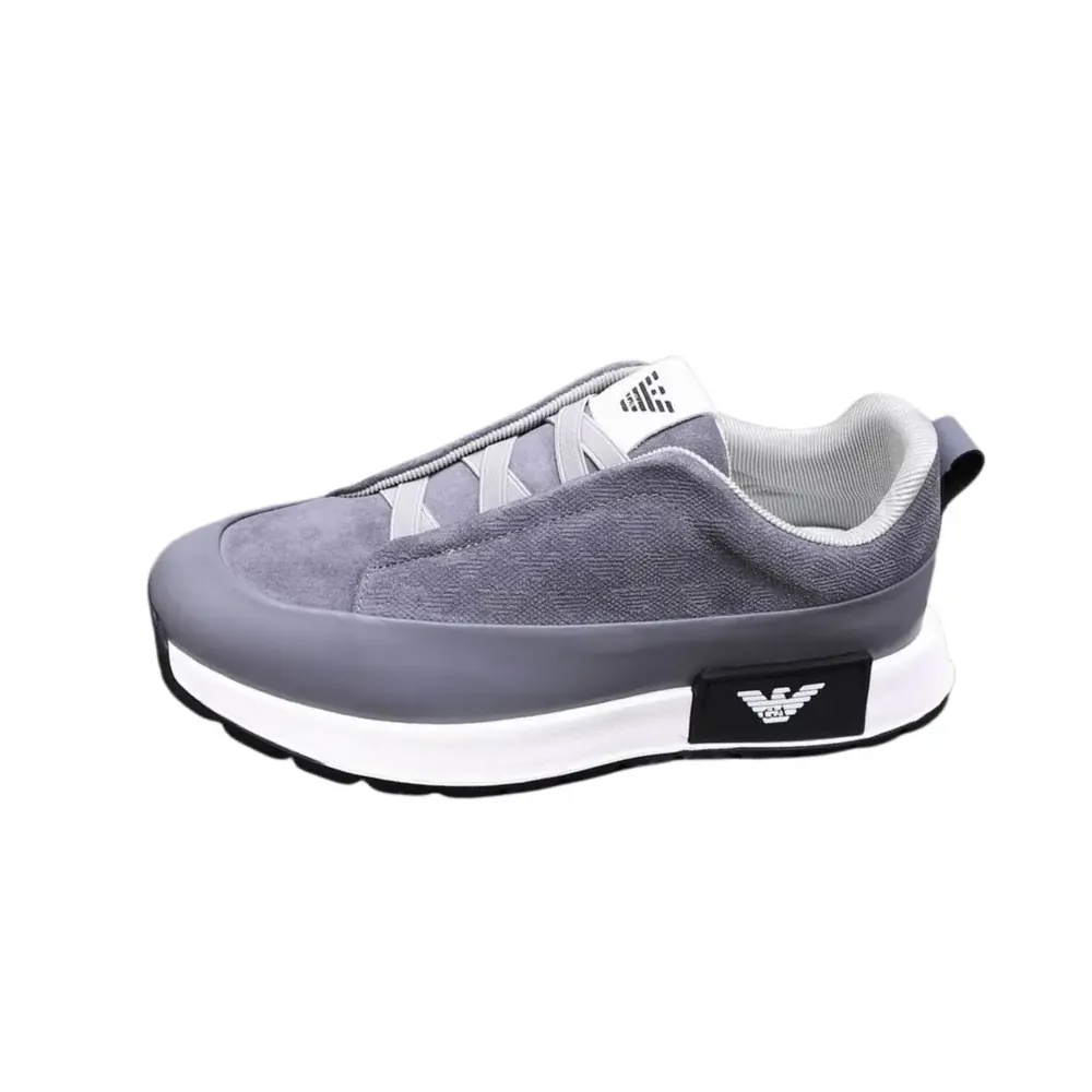 Armani Armani Emporio Sneaker — Gray Suede White Sole