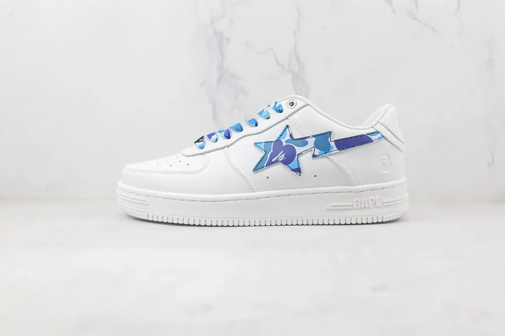 BAPE A Bathing Ape Bape Sta Low — White ABC Camo Blue