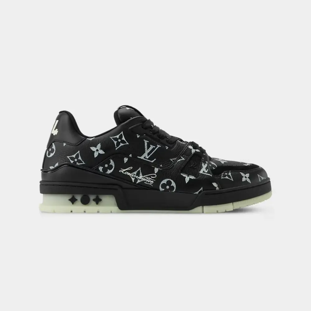 Louis Vuitton LV Tilted Sneaker Monogram Firefly Printed Calf Leather — Black