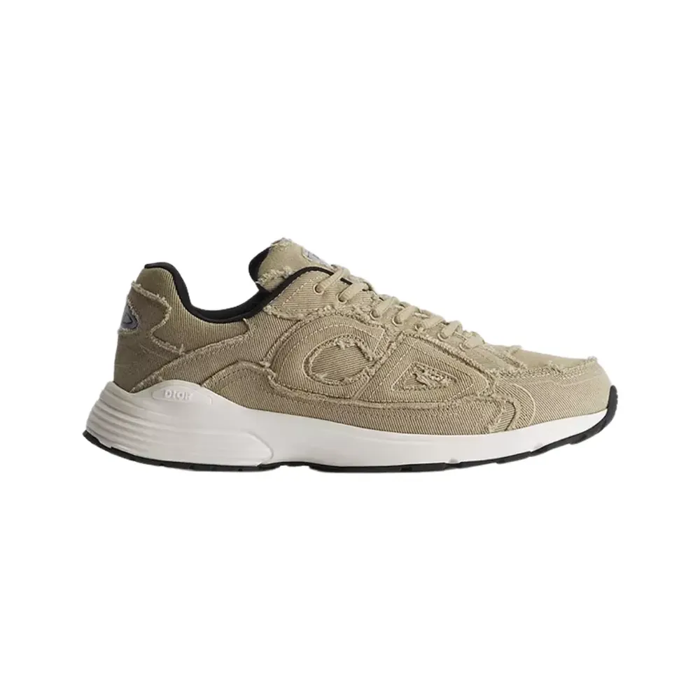 Dior B30 Countdown Sneaker — Beige Fringed Denim