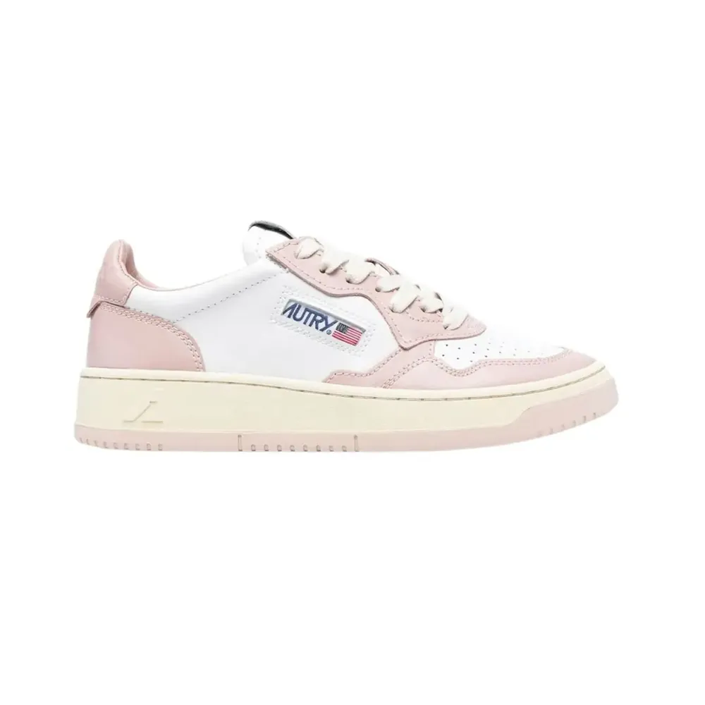 Autry Autry Medalist Leather Low — White Pink Cream