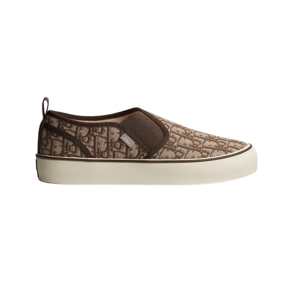 Dior Saltwind Slip On Sneaker — Brown Oblique Jacquard