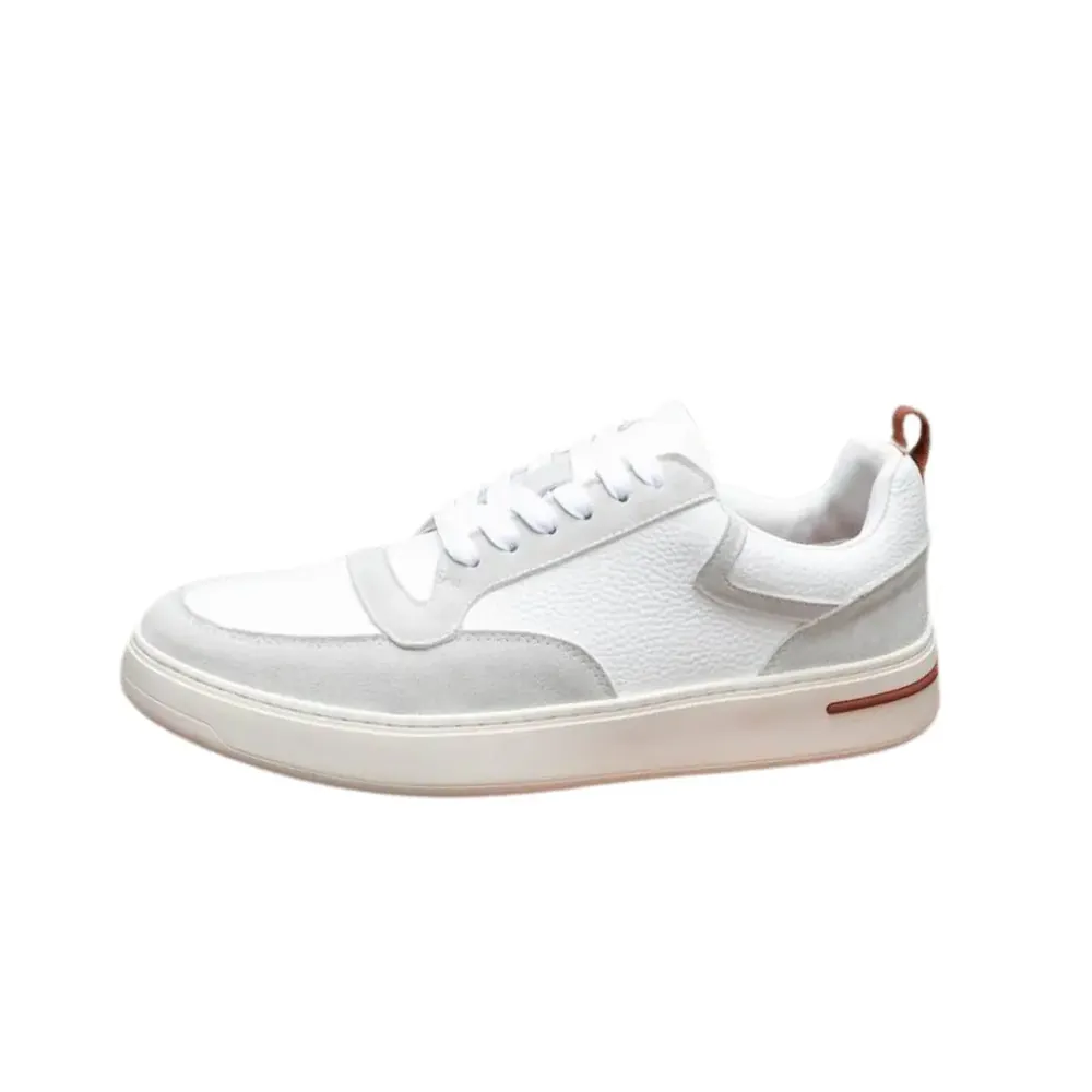 Loro Piana Loro Piana Newport Walk Sneakers — White Leather Rubber Sole