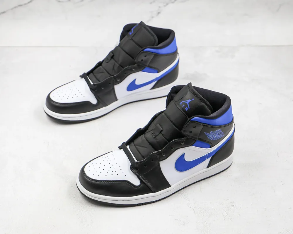 Jordan Nike Air Jordan 1 Mid — White Black Royal