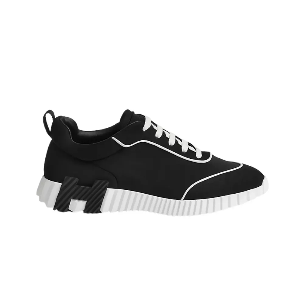 Hermès Hermes Bouncing Sneaker — Black & White Technical Jersey