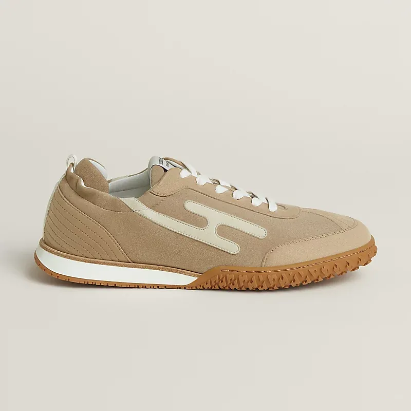 Hermès Hermès Jet Sneakers — Beige Suede Goatskin