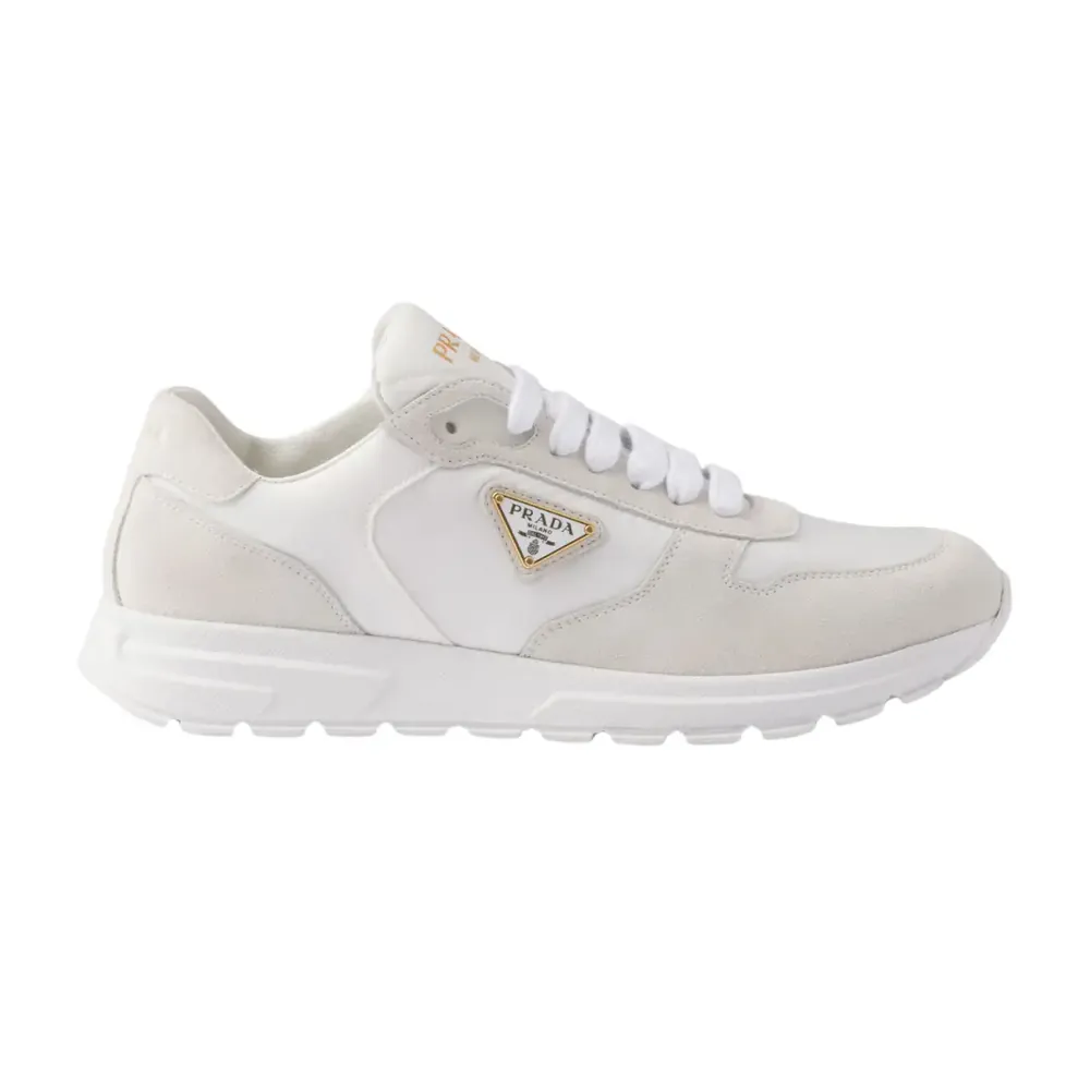 Prada Prada Prax 2.0 Re-Nylon Suede Sneakers — White
