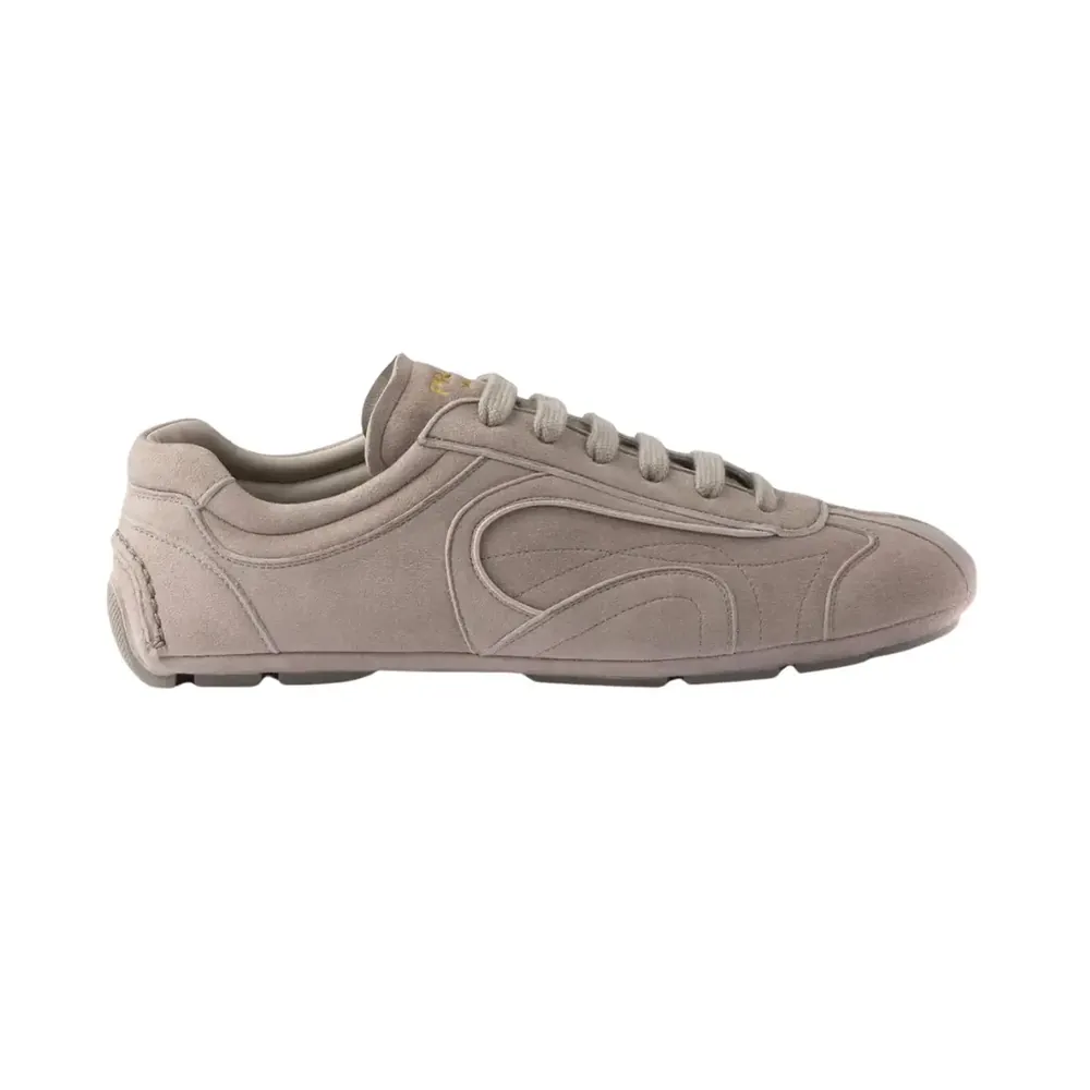 Prada Prada Montecarlo Re-Edition 2005 Suede Sneakers — Grey
