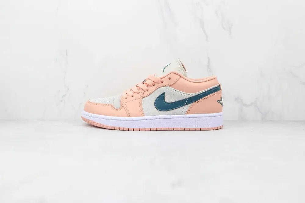 Jordan NIKE AJ1 Air Jordan 1 low — Grey Pink Green hook