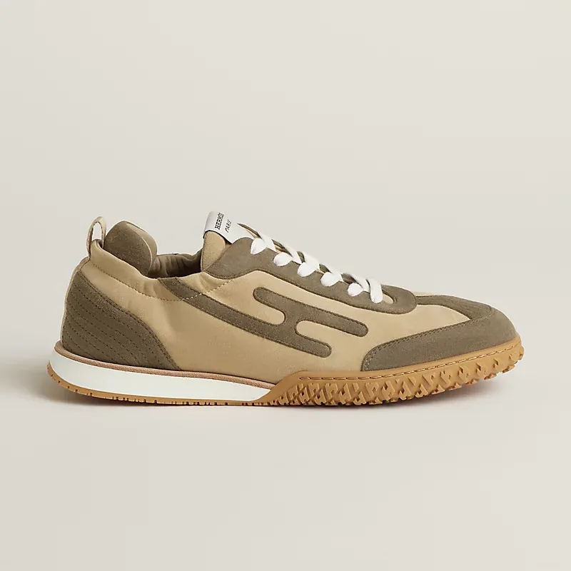 Hermès Hermès Jet Sneaker Technical Canvas Suede Goatskin — Beige