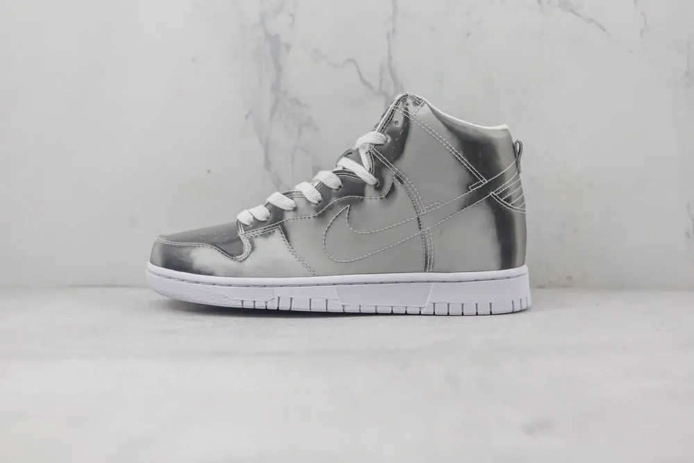 Nike NIke CLOT x Nike Dunk High — Silver Metallic