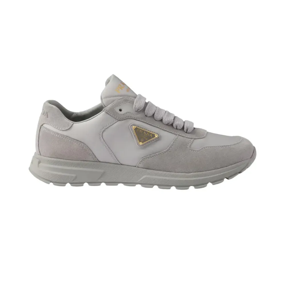 Prada Prada Prax 2.0 Re-Nylon Suede Sneakers — Grey