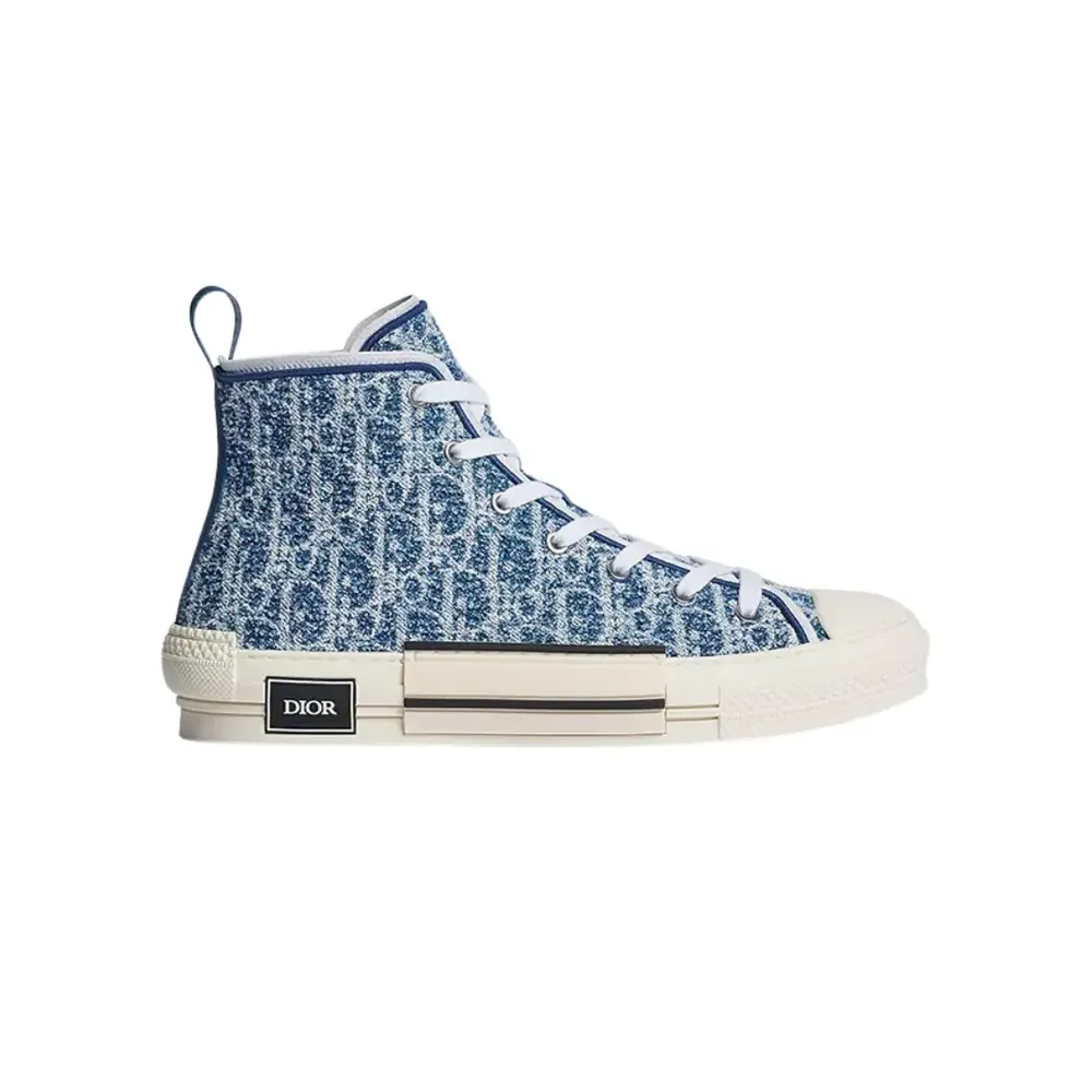 Dior B23 League High-Top Sneaker — Blue White