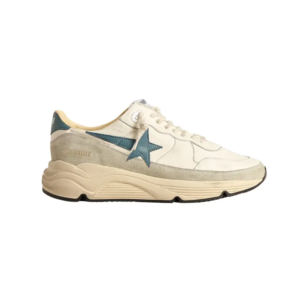 Golden Goose Golden Goose Running Sole Nappa — Blue Leather Star Suede Insert