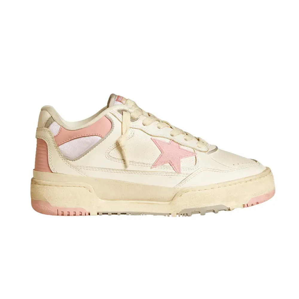 Golden Goose Golden Goose Forty2 — Pink Star White Leather Heel Tab