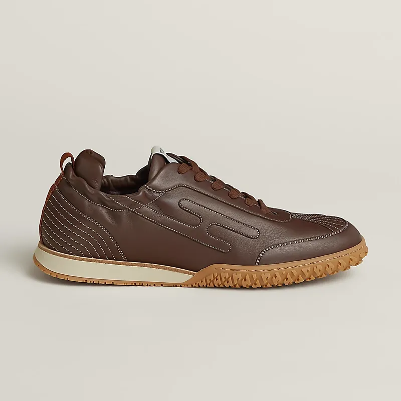 Hermès Hermès Jet Sneakers — Brown Nappa Leather