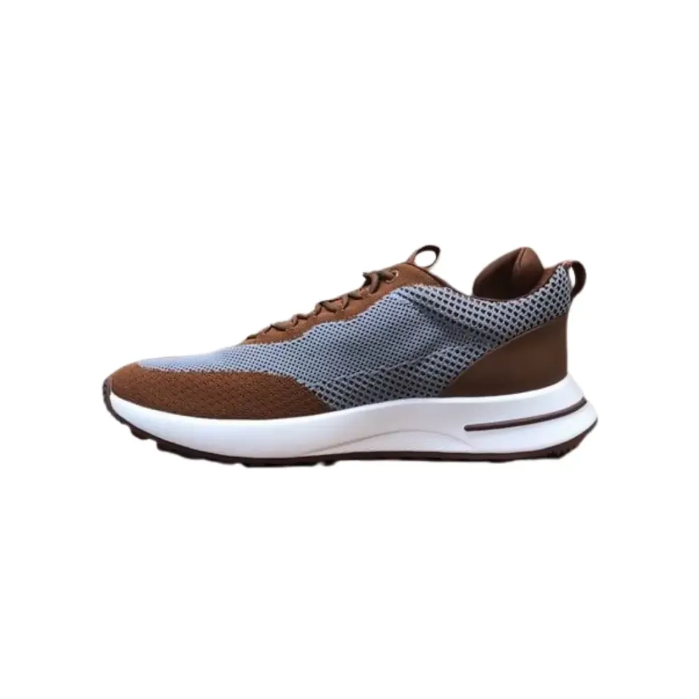 Loro Piana Loro Piana Flexy Walk Sneakers — Gray Brown Knitted Fabric