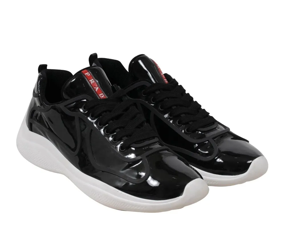 Prada Prada America s Cup Sneakers — Black Patent Leather