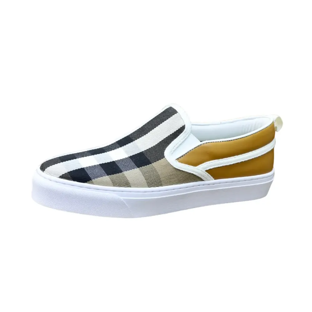 Burberry Burberry Cotton Canvas Slip-On Sneakers —