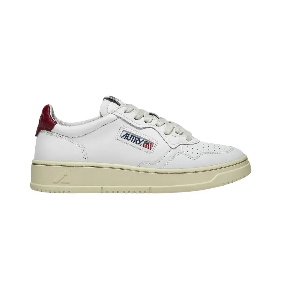 Autry Autry Medalist Leather Low — White Bordeaux