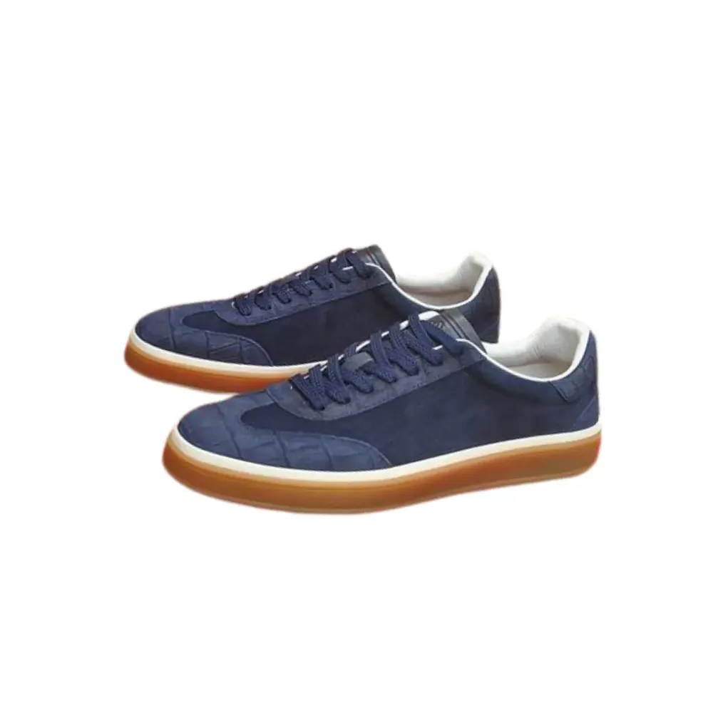 Loro Piana Loro Piana Sneakers — Navy Blue Leather