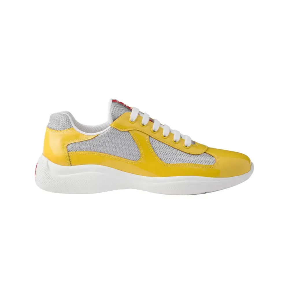 Prada Prada America s Cup Sneakers — Yellow Leather Silver