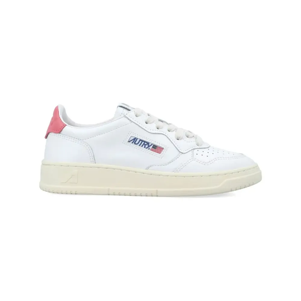 Autry Autry Medalist Leather Low — White Tearose