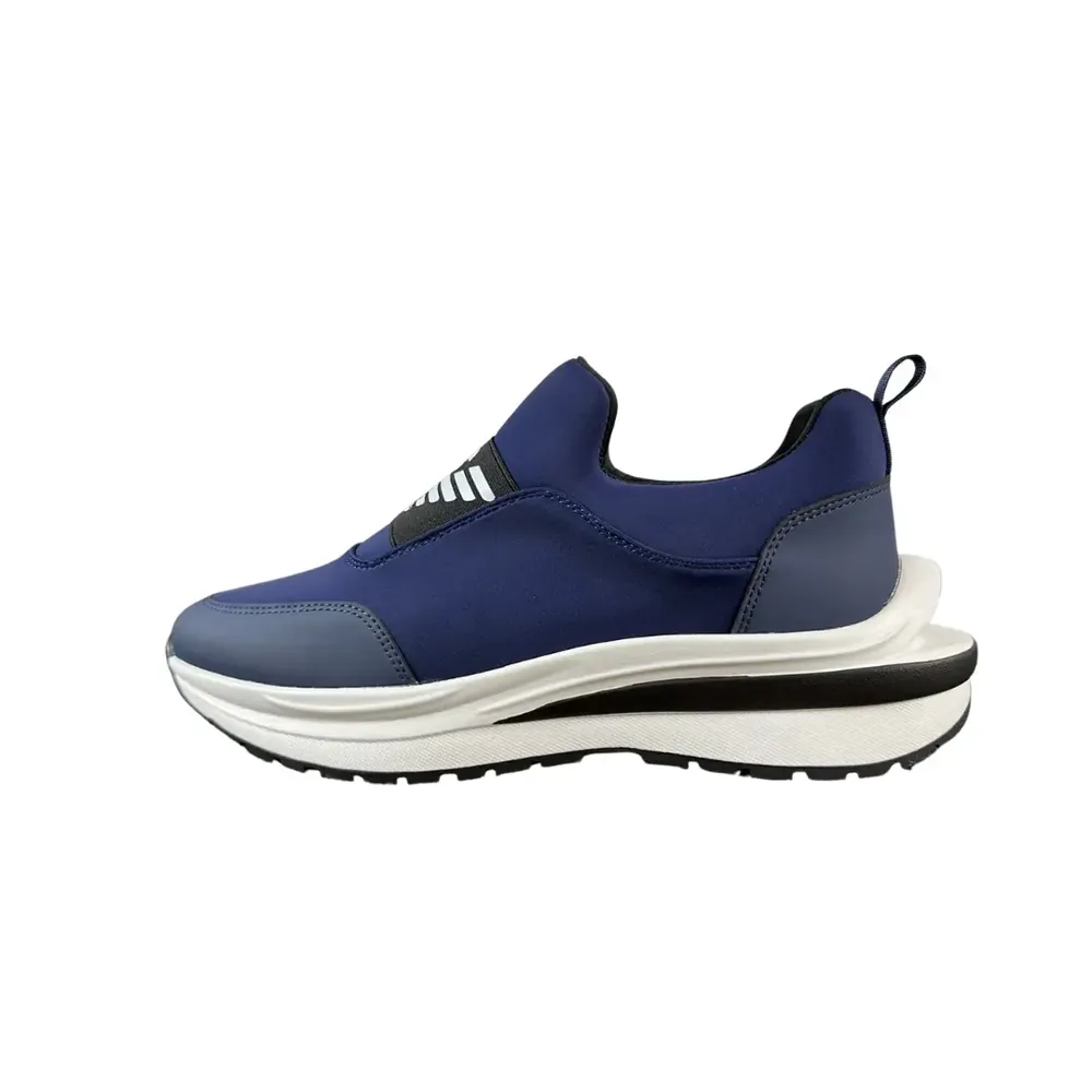 Armani Armani Empori EA7 Knit Slip On Sneaker — Blue