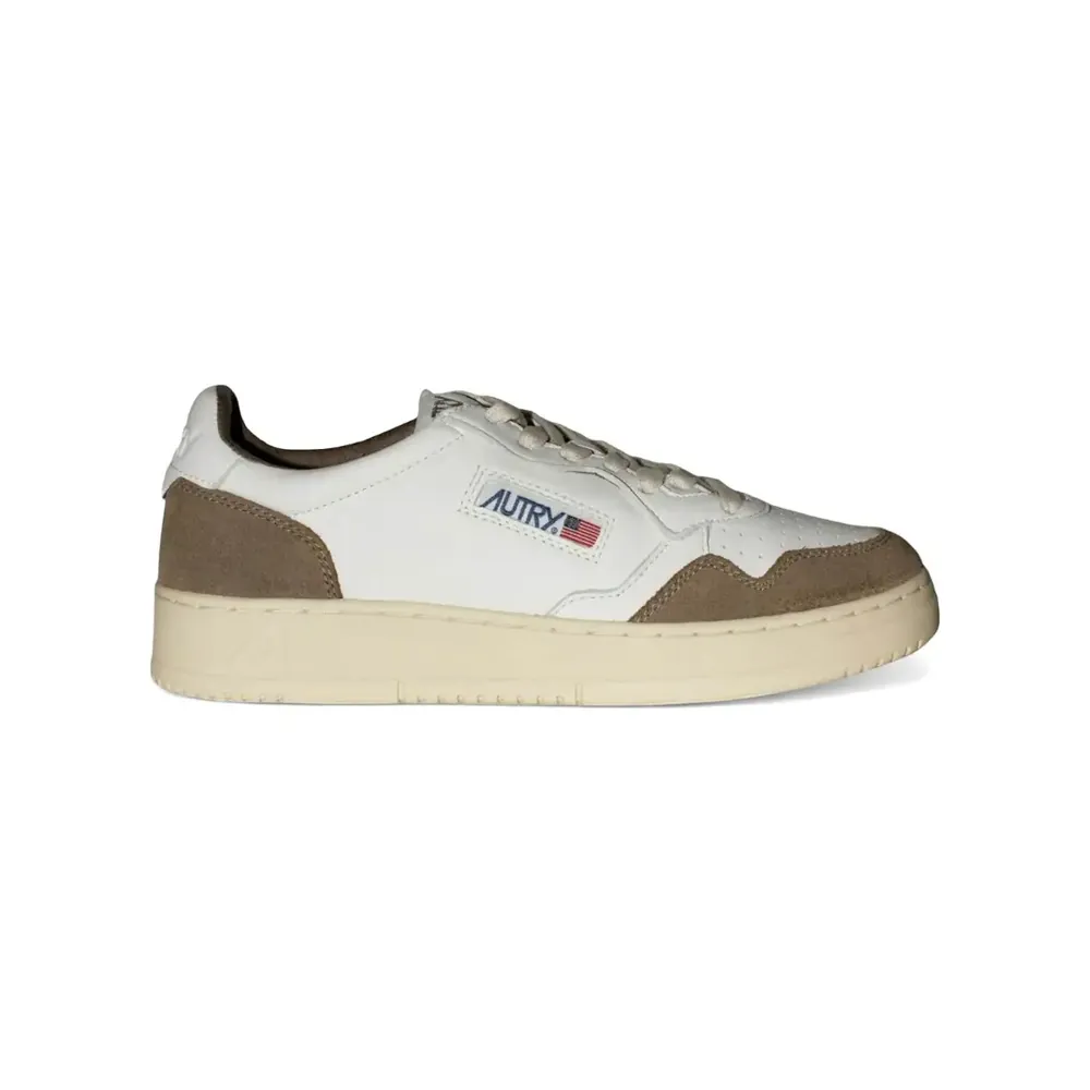Autry Autry Medalist Leather Low — White Tobacco