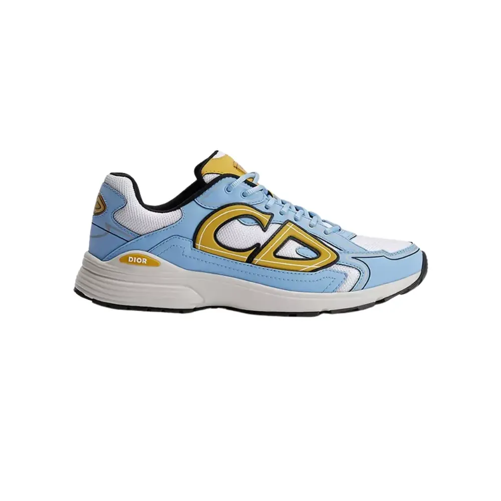 Dior B30 Countdown Sneaker — White Technical Mesh Light Blue