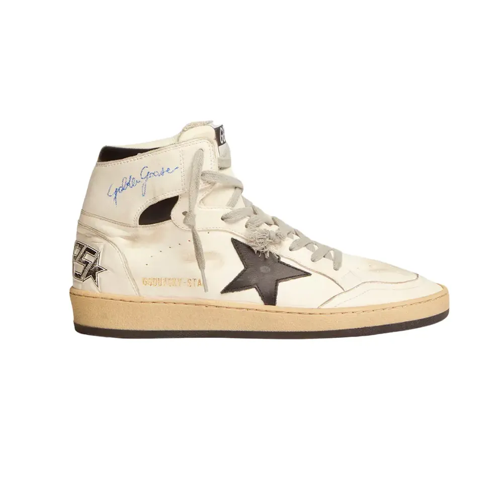Golden Goose Golden Goose Sky-Star — White Leather Black Leather Star