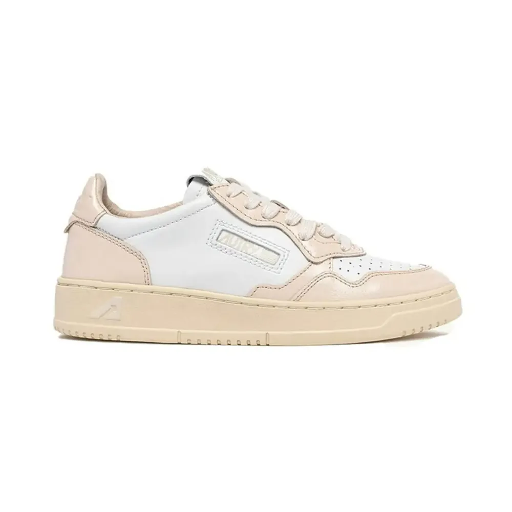 Autry Autry Medalist Low — White Light Pink Patenet Leather