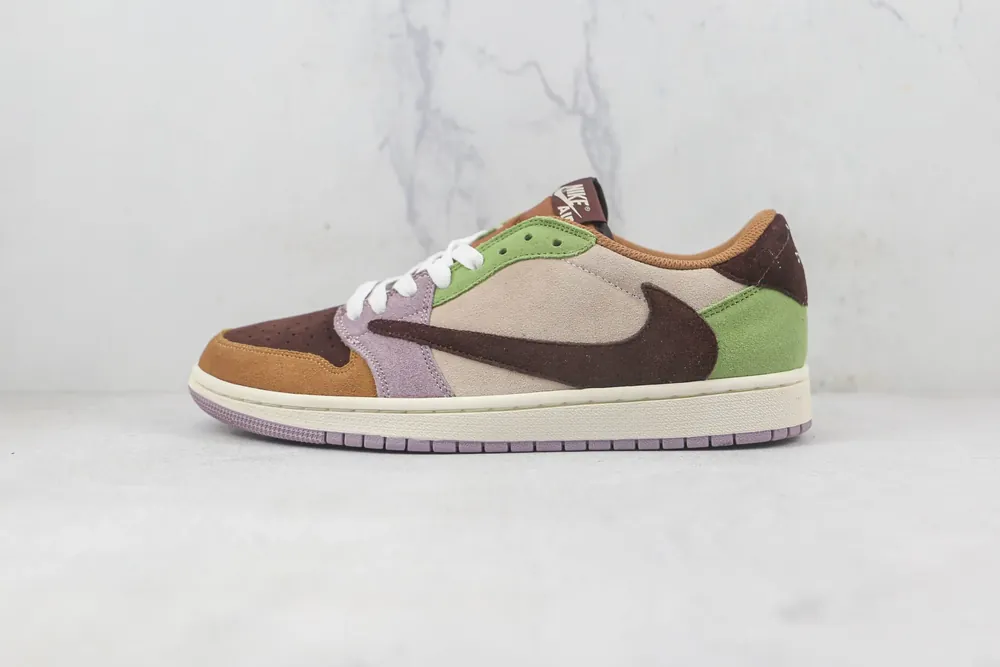 Jordan Nike Air Jordan 1 Low — Taupe green stitching
