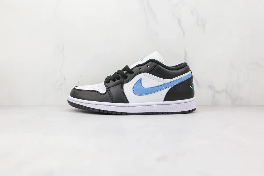 Jordan NIKE AJ1 Air Jordan 1 low — Black and white blue