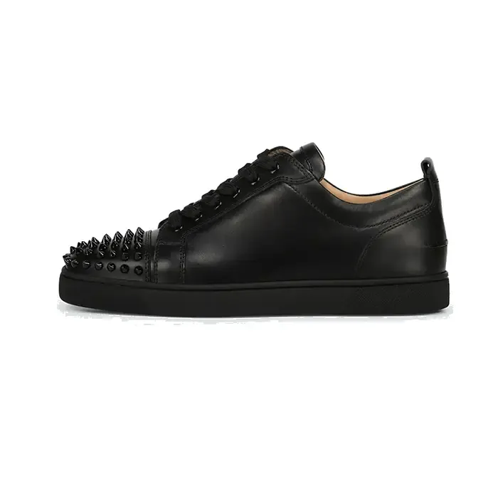 Christian Louboutin Spikes Sneaker — Black Calf Leather