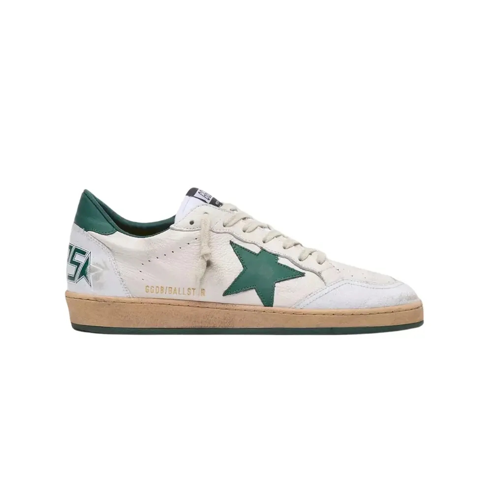 Golden Goose Golden Goose Ball Star — White Nappa Leather Green